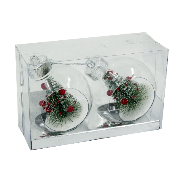 Шары елочные 8см, 2шт 