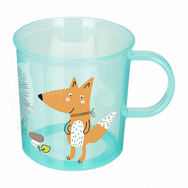 Кружка детская с декором и нескользящим дном 200мл (Зеленый)(то)