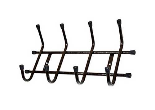Вешалка настенная 4-х рожковая, коричневая, трубка (хпп) (то)