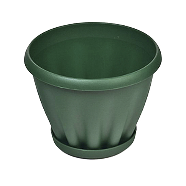 Горшок "Знатный" 11л. d320 темно-зеленый с поддоном  