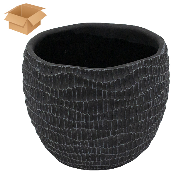 Кашпо керамическое ДЮНЫ темное 18*18*15см