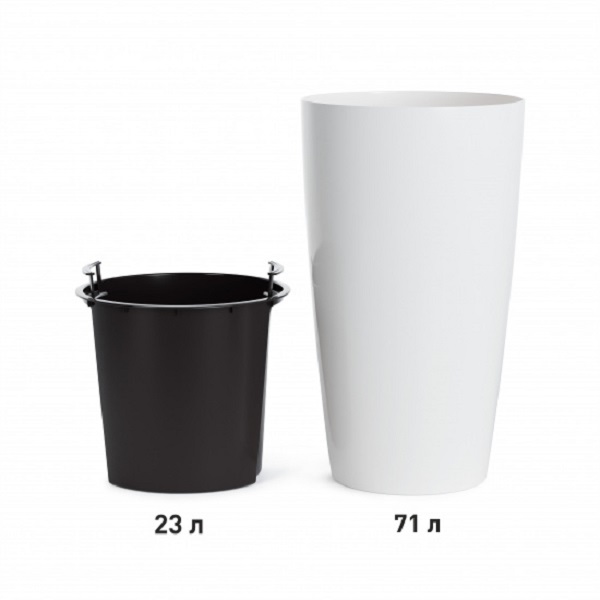 Кашпо "Рондо" 23/71л (со вставкой) (белый)(то)