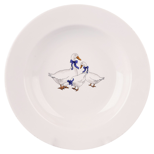 Тарелка глубокая 200мм Гладкий край Гуси (новые)