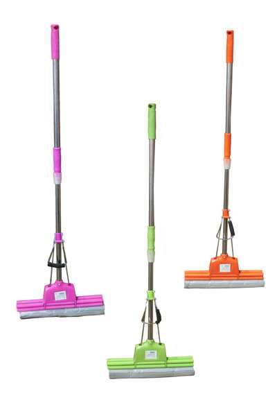 Швабра PVA 38см, двойной отжим, пластик коллектор, металл телескоп ручка 90-115см