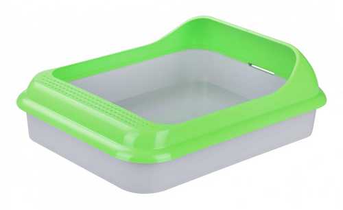 Лоток ALTA "Барсик" для кошек (с бортом) зеленый (то)