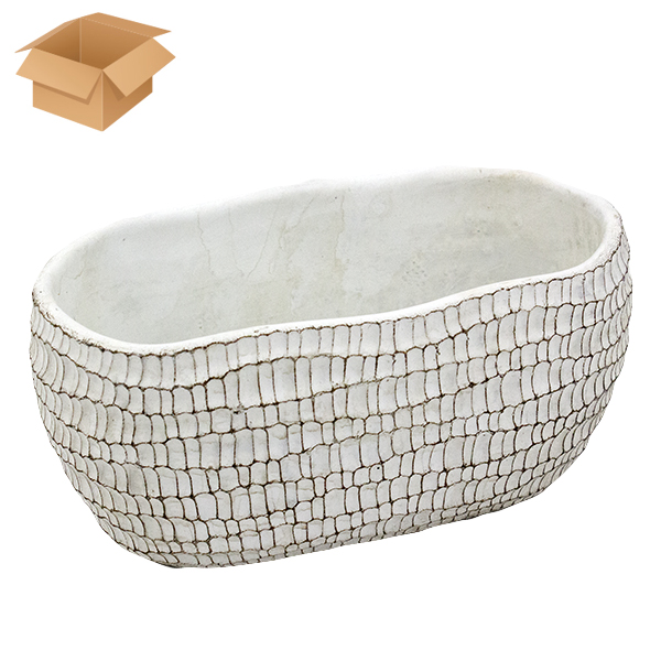 Кашпо керамическое ДЮНЫ светлое 21*12*10см