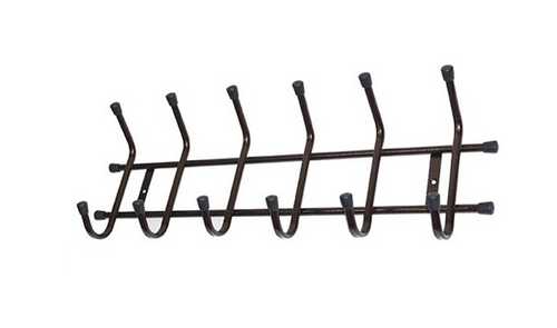 Вешалка настенная 6-ти рожковая, коричневая, трубка (хпп) (то)