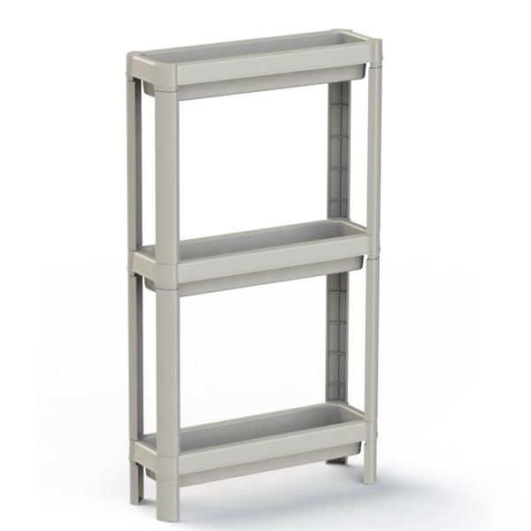 Этажерка 3-х секц. узкая Kleo 398х127х700мм (бежевый) (то)