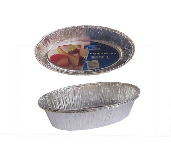 Форма для запекания из фольги овальная 22*10*6см (набор 3шт)