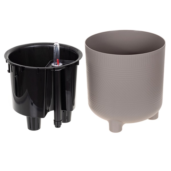 Кашпо ШЕНК D180мм 2л/3,6л с вставкой и с автополивом (то)