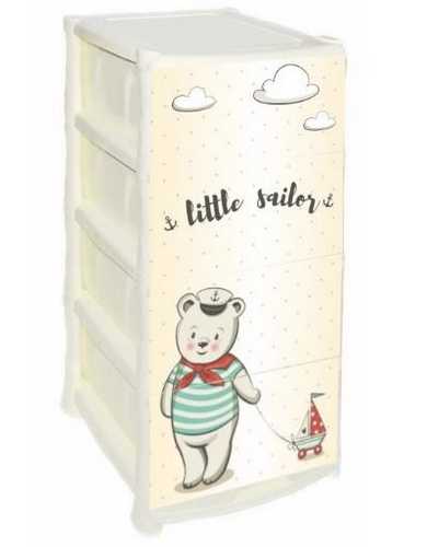 Комод 4-х секц декор ХЭППИ КИДС с ручками 39х47х95см