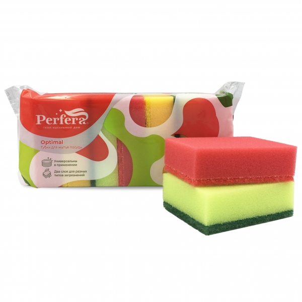 Губка д/посуды OPTIMAL, 7 шт 97*64*30