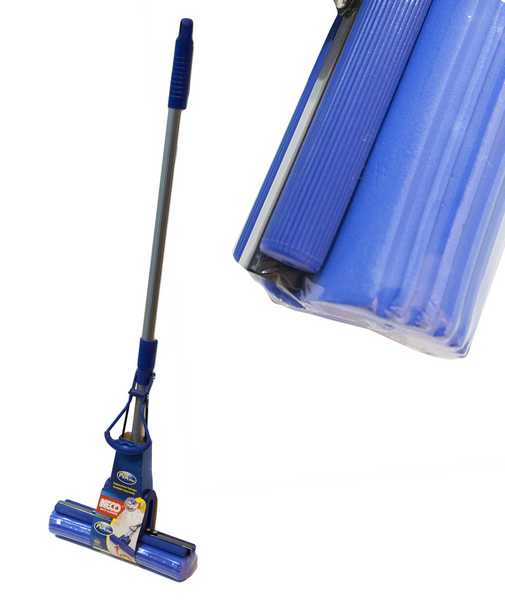 Швабра ПВА 26см NECO, пластик коллектор, с телескопической алюминевой ручкой 90-125см