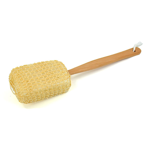 Мочалка с деревянной ручкой СИЗАЛЬ, 37см