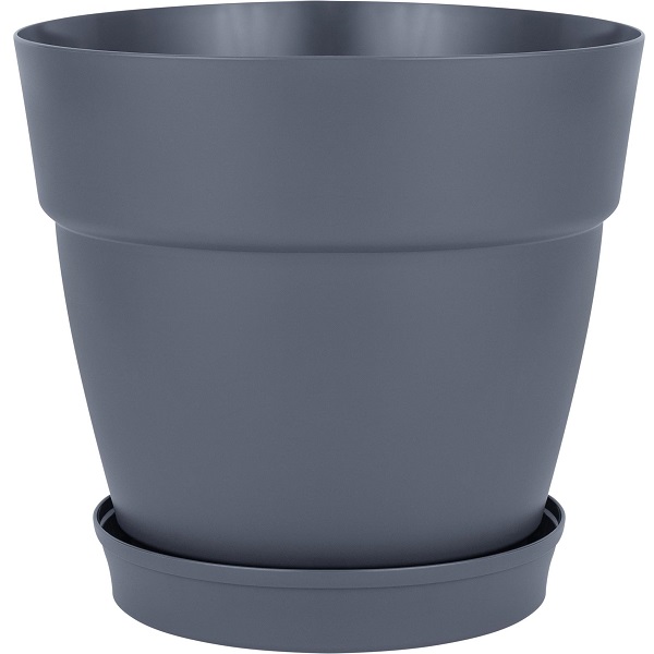 Горшок для цветов Villa de Fiori D380мм с поддоном 26л вулк.серый (то)