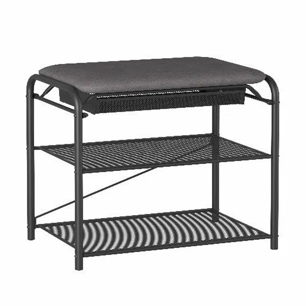 Подставка для обуви "Гранада 13В_НБК" с сиденьем и ящиком, ткань нубук 450 х 300 х 500