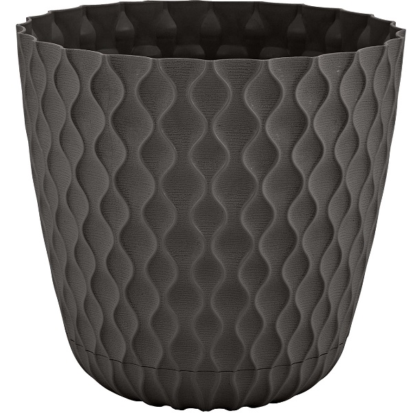 Горшок для цветов Wave D270мм с дренажной сеткой 10л горький шоколад (то)