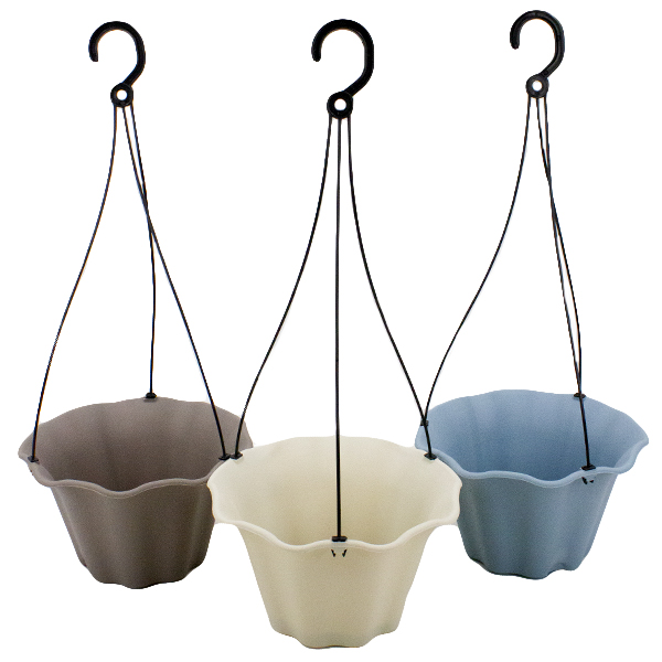 Кашпо пластиковое подвесное ЦВЕТОК Ø-23см h-13см (на пластиковом подвесе)