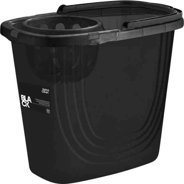 Ведро 10л Black прямоугольное с отжимом (то)