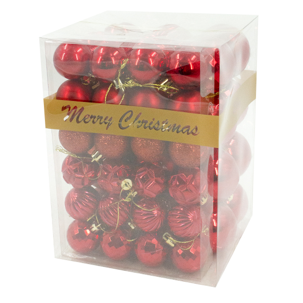 Шарики елочные набор 48шт (4см-24шт/6см-24шт)
