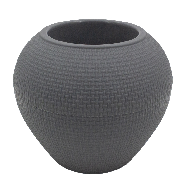 Кашпо пластиковое СФЕРА Ø-13см h-18см серый