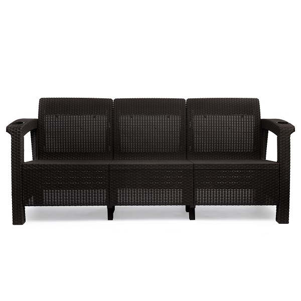 Диван "Ротанг-плюс" 3-х местный (Мокко)(то)