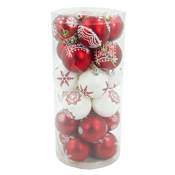 Шарики елочные 6см набор 24шт 