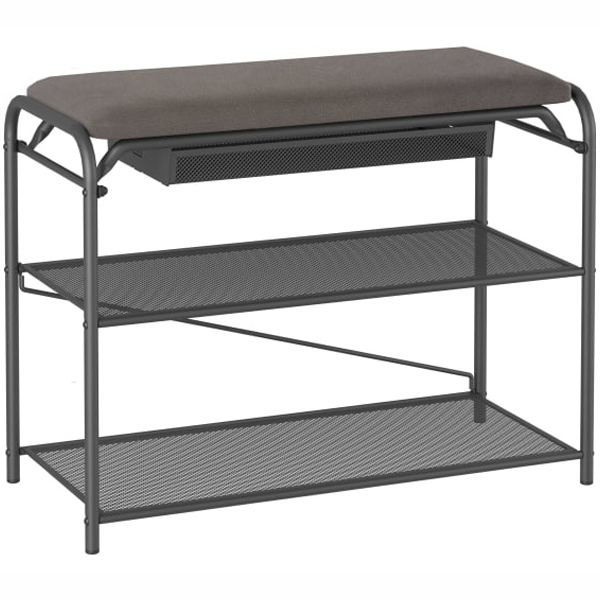 Подставка для обуви "Гранада 23В_НБК" с сиденьем и ящиком, ткань нубук