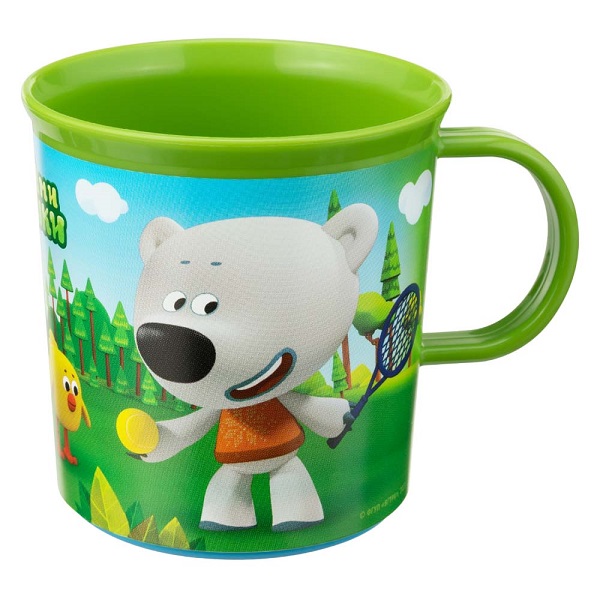 Кружка детская с декором и нескользящим дном 200мл "МИ-МИ-МИШКИ"  (Зеленый)(то)
