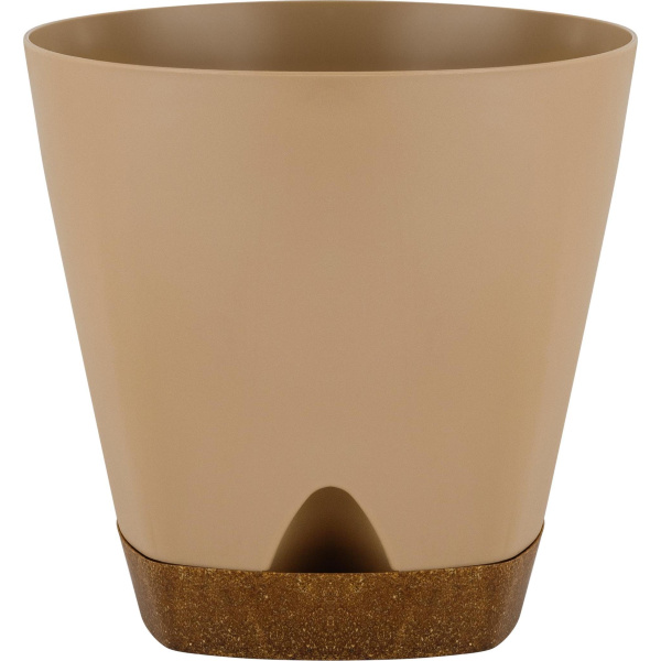 Горшок для цветов WOOD D250мм с прикорневым поливом 8л молочный шоколад/бук (то)