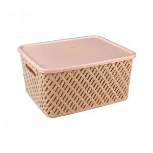 Корзина "Плетенка" 350х290х175 с крышкой (бежевый)(то)