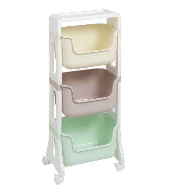 Этажерка "Junior" 3-х ярусная на колесах (микс) (то)