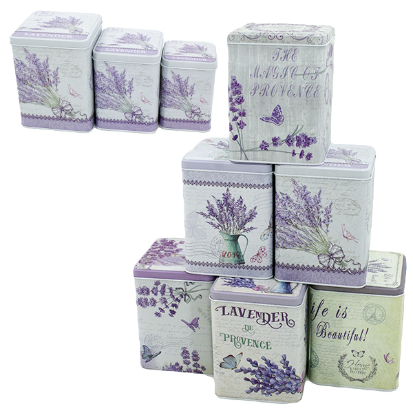 Набор банок для сыпучих продуктов 3шт (7*7*10см / 9*9*11см / 11*11*13см)