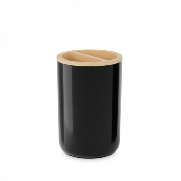 Подставка для зубных щеток "Бамбук" черный  (то)