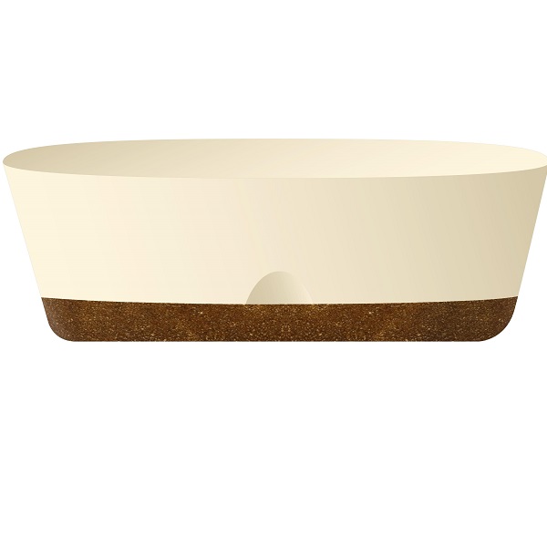 Горшок для суккулентов WOOD овальный 25см сливочный/бук (то)