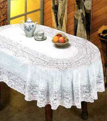 Скатерть из ПВХ EMBOSSED, арт. C612, 150х230см, овал бел, Тайвань