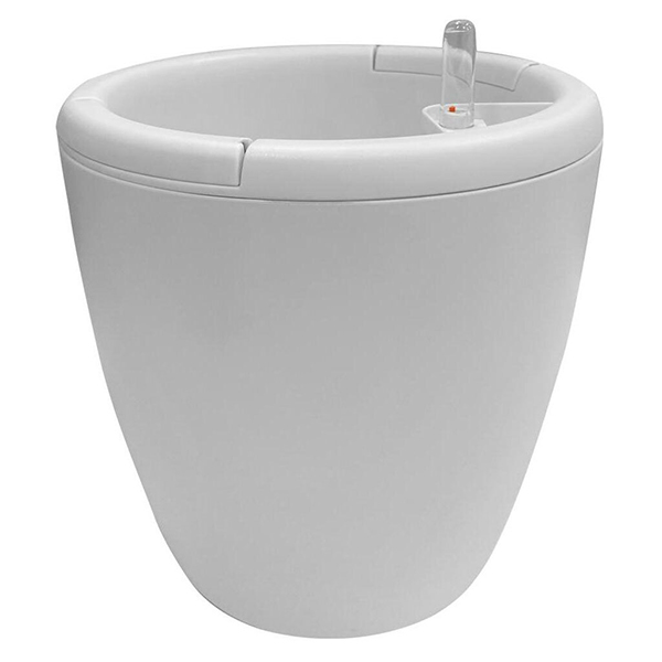 Горшок с автополивом Munchen 5л/3,4л круглый со вставкой белый (то)