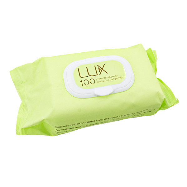 Салфетки влажные LUX №100 унив. с пластик. клапаном