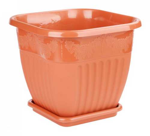 Горшок-кашпо "Лозанна" 8л с поддоном квадр. (коричневый)(то)