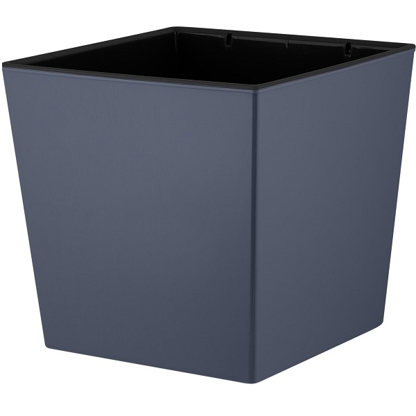 Горшок для цветов London CUBE 11,6л c дренажной вставкой вулканич.серый (то)
