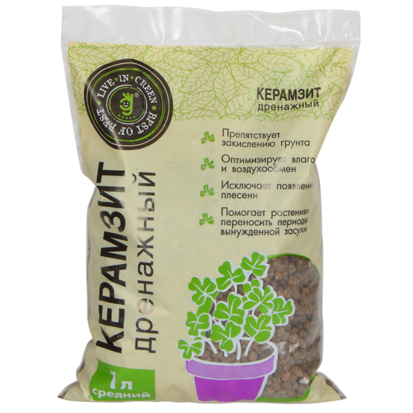 Керамзит дренажный 1 л ,фракция 5-10мм