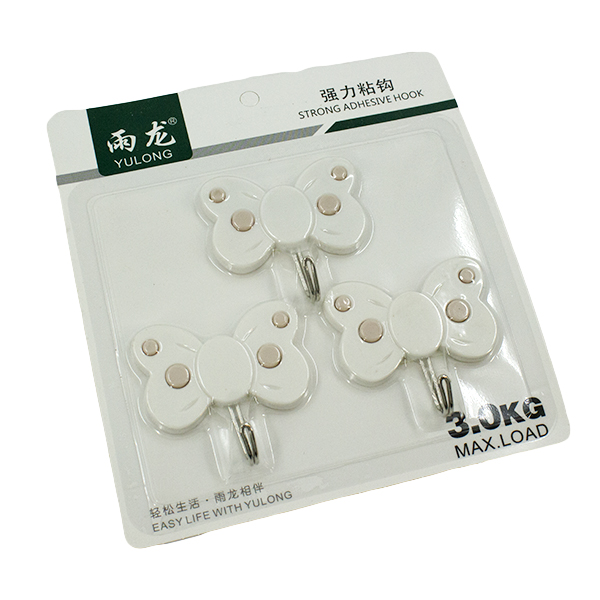 Крючки фигурные 3шт (пластик, металл)