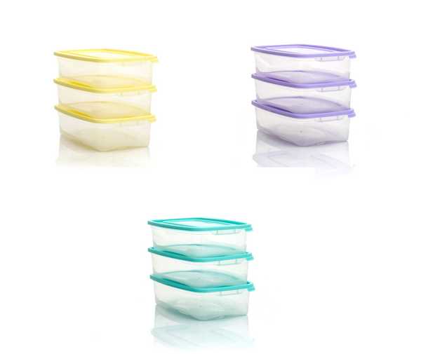 Комплект контейнеров для СВЧ (3шт) КАСКАД 0,7л прямоуг.