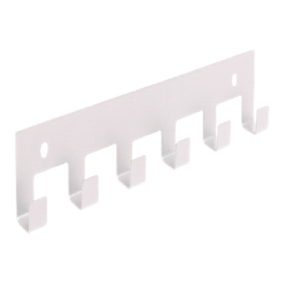 Вешалка настенная 6 крючков на холдере (белый) (хпп) (то)