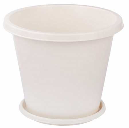 Горшок цветочный 10л (с под.) (белый)(то)