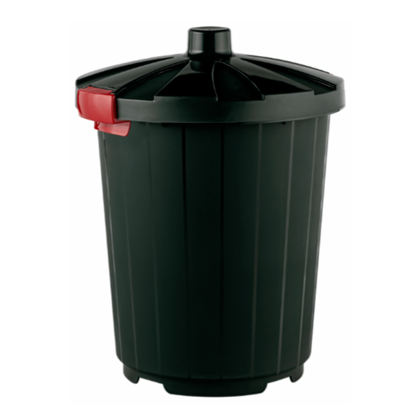 Бак 105л с крышкой на колесах (т.зеленый)