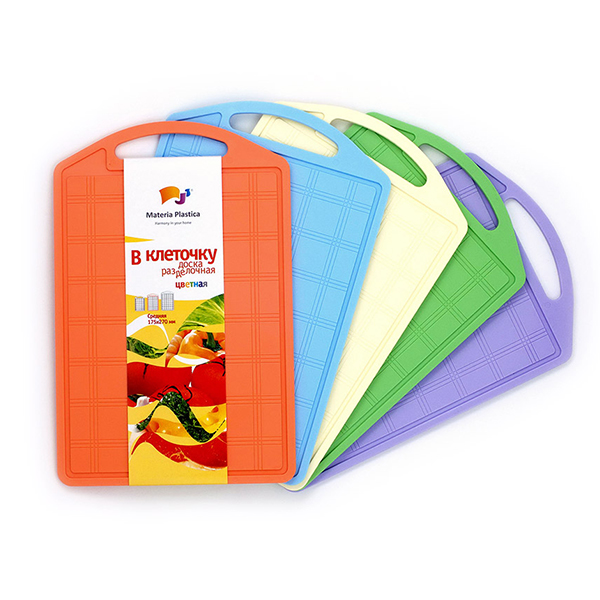 Доска разделочная "В клеточку" средняя цветная 175x270