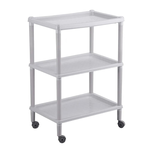 Этажерка  прямоугольная "Флавия" на колесах (3 полки)(св.серый)(то)