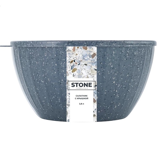Салатник STONE 2,8л (с крыш.) темный камень (то)