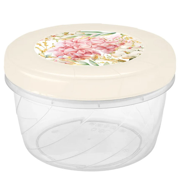 Банка с завинчивающейся крышкой 0,6л с декором (Бежевый)(то)